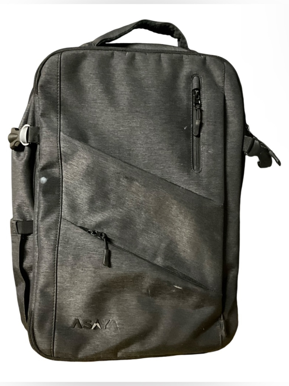 ASAYA Convertible Travel Backpack Carry On Laptop Business Bag Black